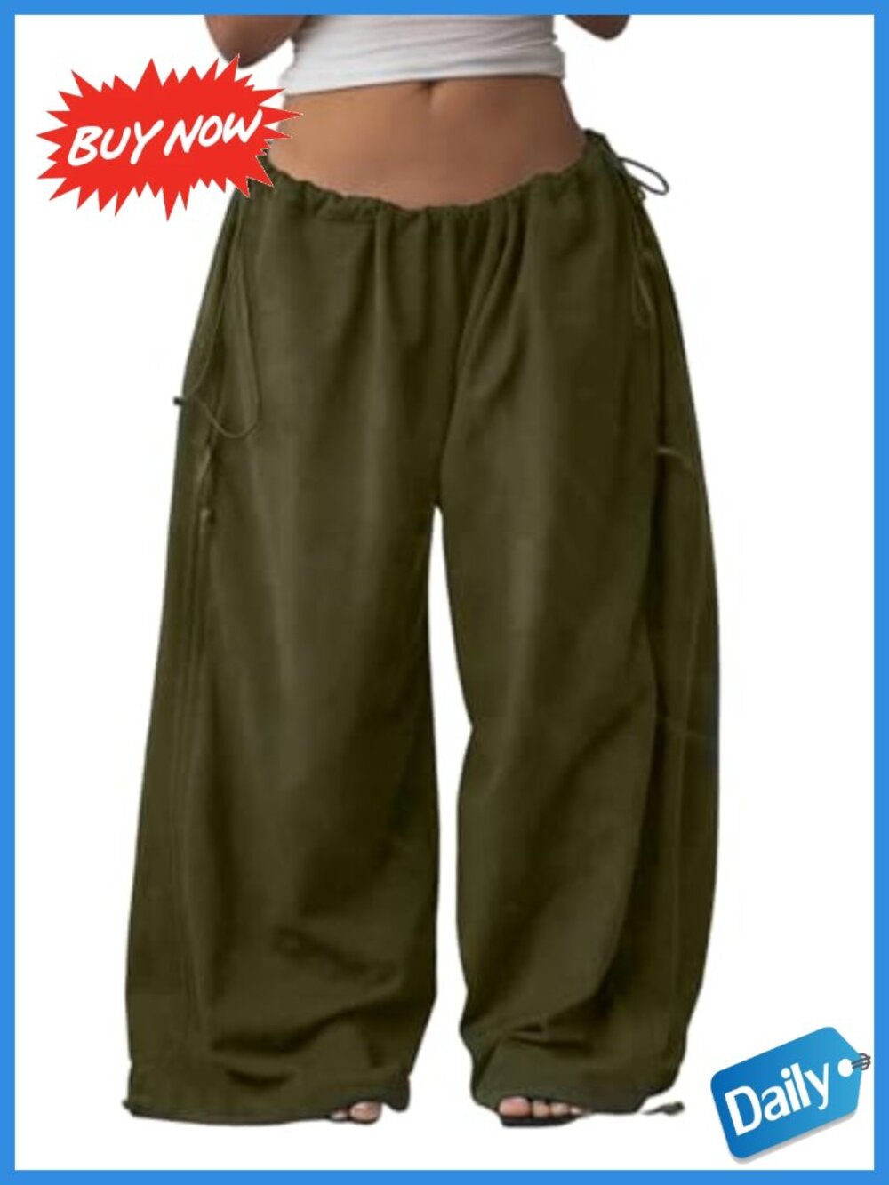 Women's Wide Leg Sweatpants Baggy Drawstring Track Pants Loose Fit Polyester